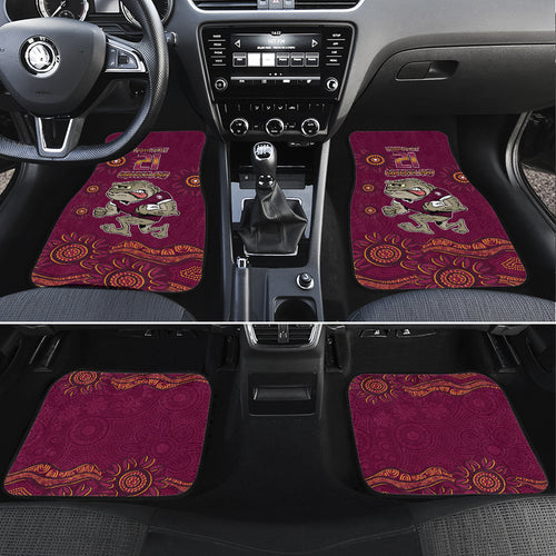 Custom QLD Maroons Cane Toad Blooded Aboriginal Inspired Car Mats