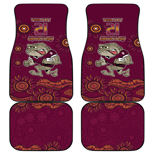Custom QLD Maroons Cane Toad Blooded Aboriginal Inspired Car Mats