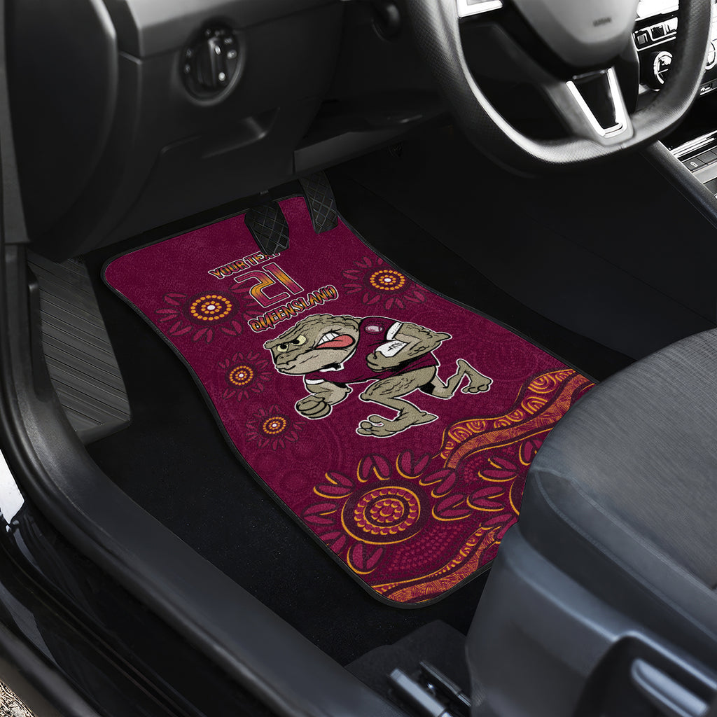 Custom QLD Maroons Cane Toad Blooded Aboriginal Inspired Car Mats