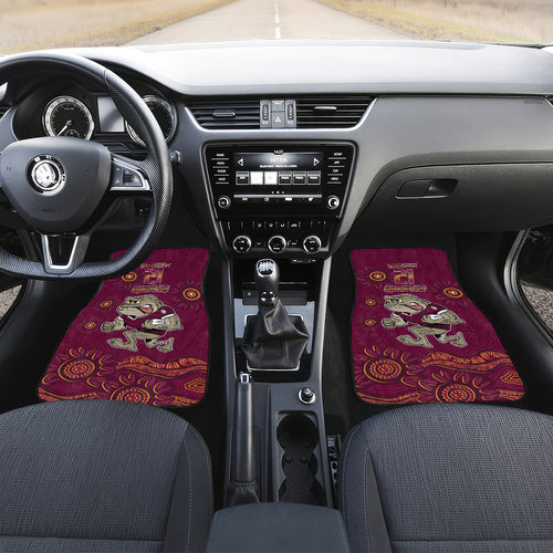 Custom QLD Maroons Cane Toad Blooded Aboriginal Inspired Car Mats