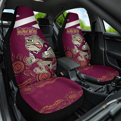 Custom QLD Maroons Cane Toad Blooded Aboriginal Inspired Car Seat Cover