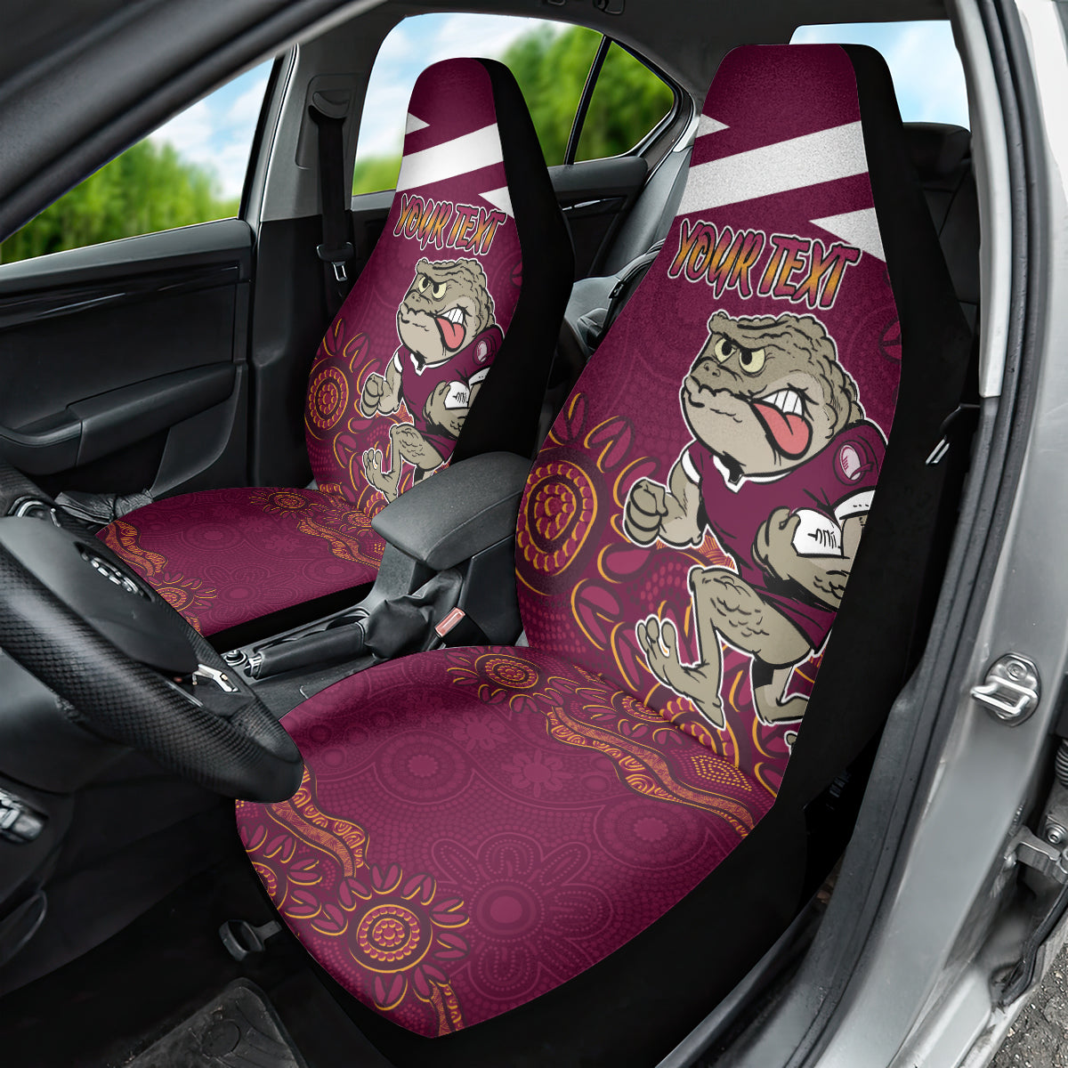 Custom QLD Maroons Cane Toad Blooded Aboriginal Inspired Car Seat Cover