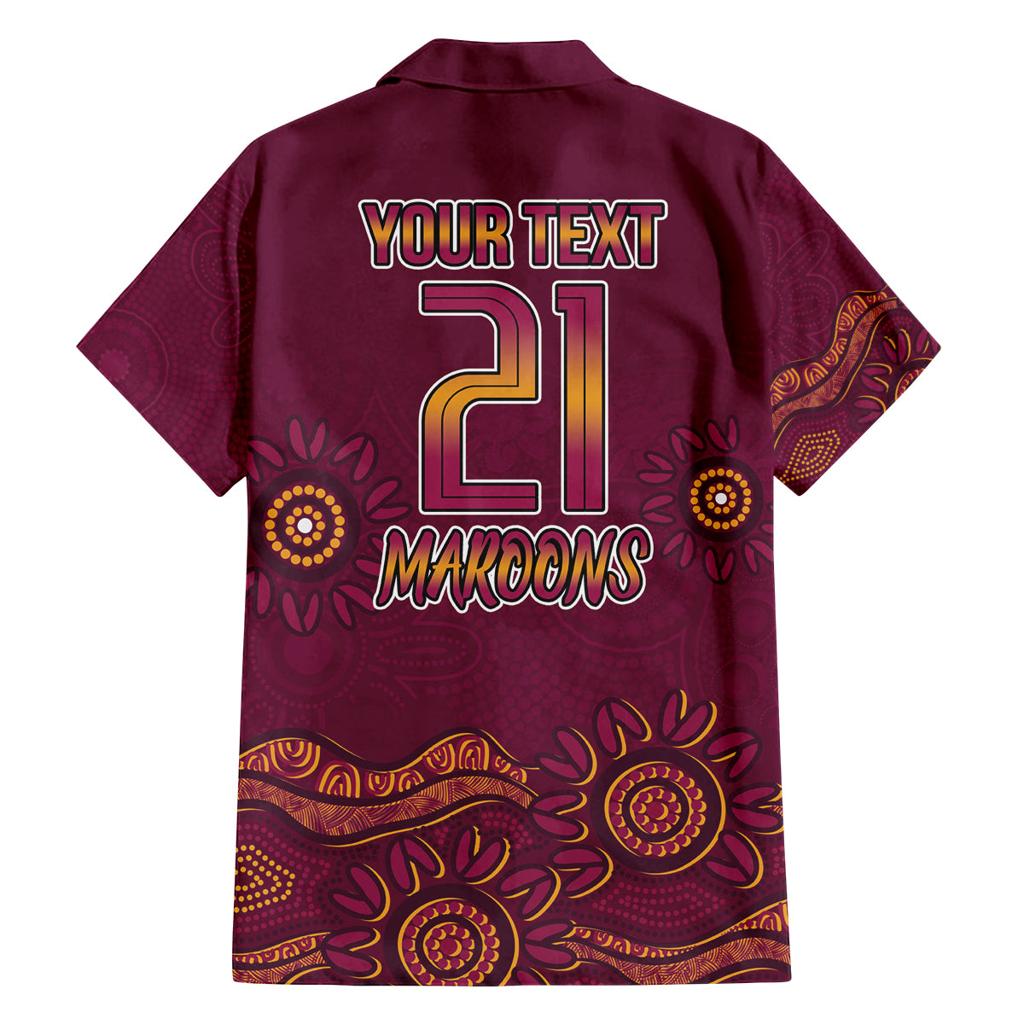 Custom QLD Maroons Cane Toad Blooded Aboriginal Inspired Family Matching Long Sleeve Bodycon Dress and Hawaiian Shirt