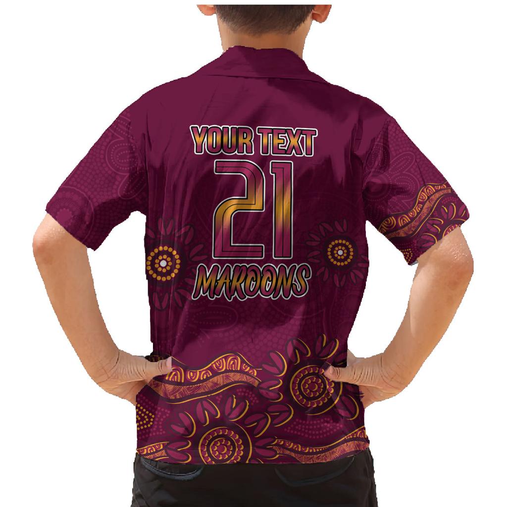 Custom QLD Maroons Cane Toad Blooded Aboriginal Inspired Family Matching Mermaid Dress and Hawaiian Shirt