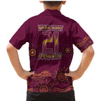 Custom QLD Maroons Cane Toad Blooded Aboriginal Inspired Family Matching Mermaid Dress and Hawaiian Shirt