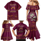 Custom QLD Maroons Cane Toad Blooded Aboriginal Inspired Family Matching Mermaid Dress and Hawaiian Shirt