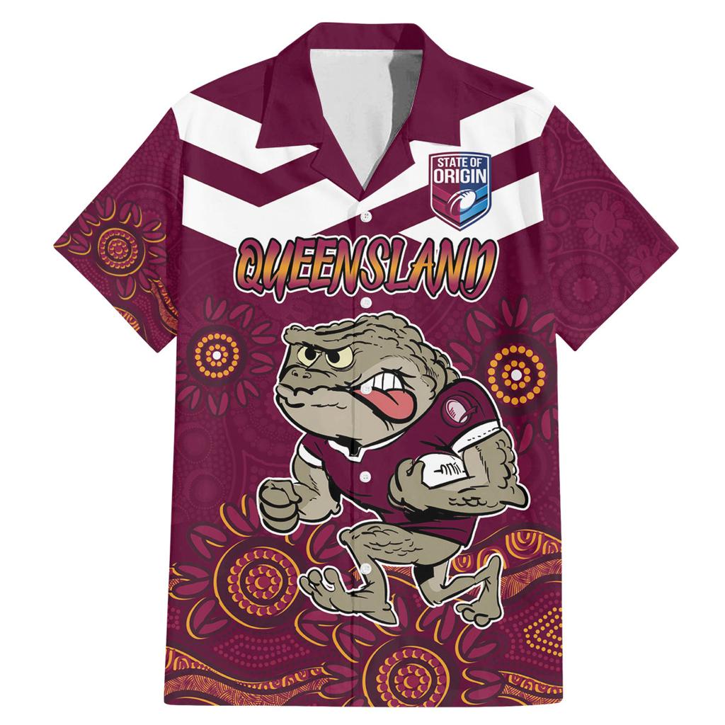 Custom QLD Maroons Cane Toad Blooded Aboriginal Inspired Family Matching Mermaid Dress and Hawaiian Shirt