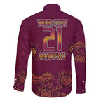 Custom QLD Maroons Cane Toad Blooded Aboriginal Inspired Family Matching Off The Shoulder Long Sleeve Dress and Hawaiian Shirt
