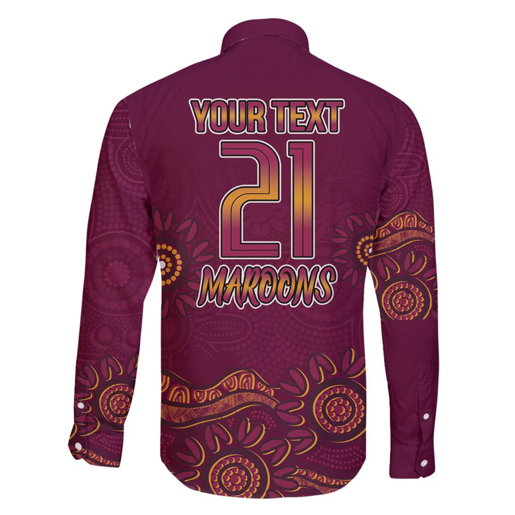 Custom QLD Maroons Cane Toad Blooded Aboriginal Inspired Family Matching Off Shoulder Maxi Dress and Hawaiian Shirt