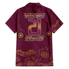 Custom QLD Maroons Cane Toad Blooded Aboriginal Inspired Family Matching Off Shoulder Short Dress and Hawaiian Shirt