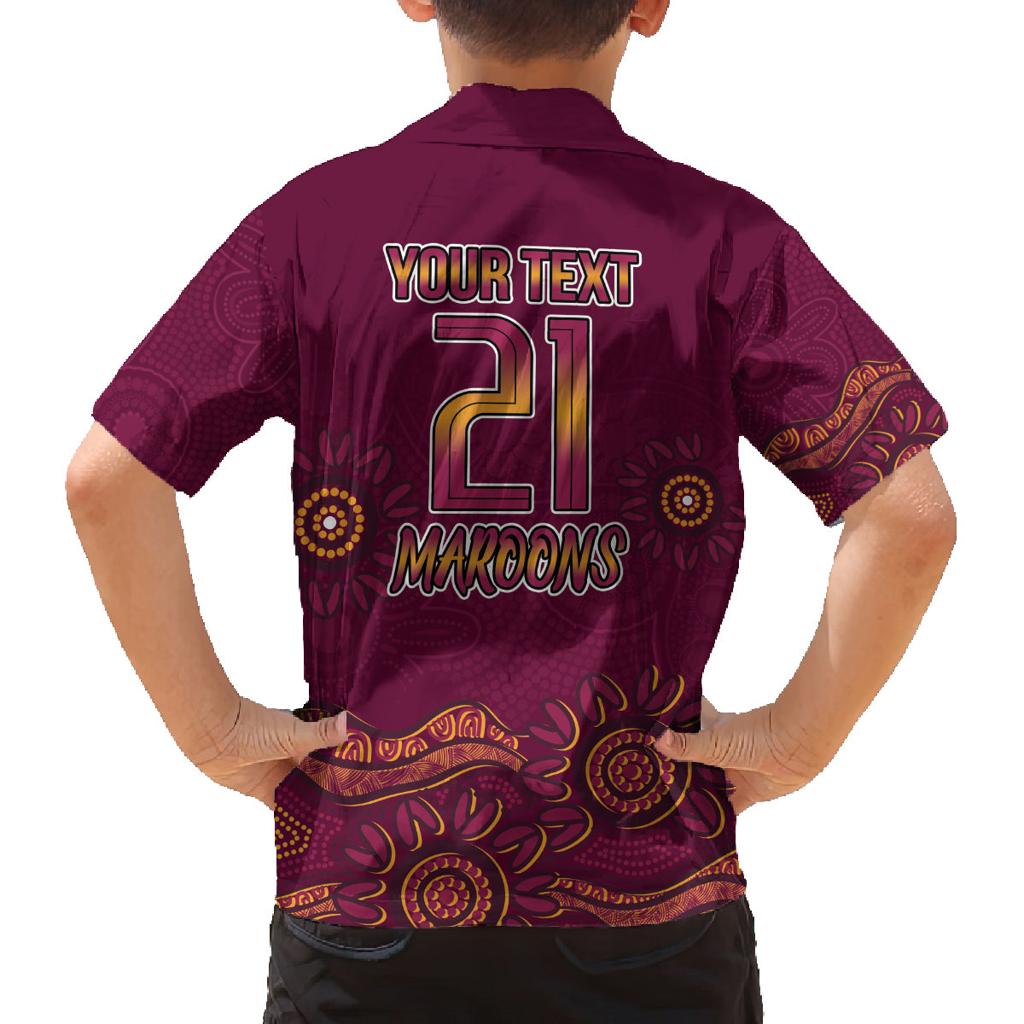 Custom QLD Maroons Cane Toad Blooded Aboriginal Inspired Family Matching Puletasi and Hawaiian Shirt