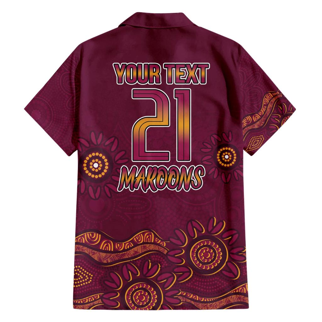 Custom QLD Maroons Cane Toad Blooded Aboriginal Inspired Family Matching Short Sleeve Bodycon Dress and Hawaiian Shirt