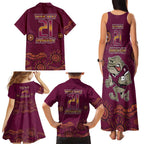 Custom QLD Maroons Cane Toad Blooded Aboriginal Inspired Family Matching Tank Maxi Dress and Hawaiian Shirt