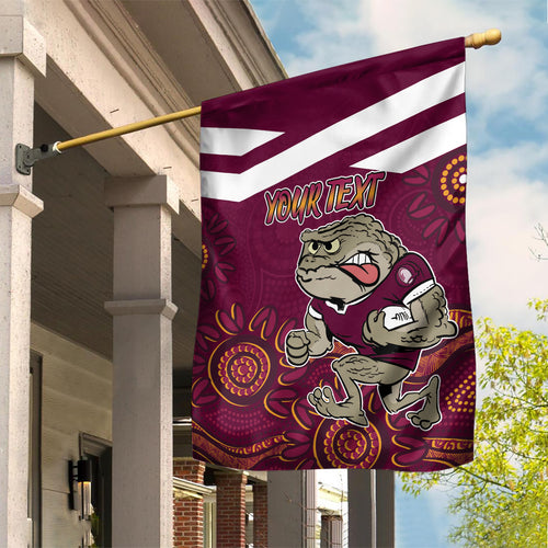 Custom QLD Maroons Cane Toad Blooded Aboriginal Inspired Garden Flag