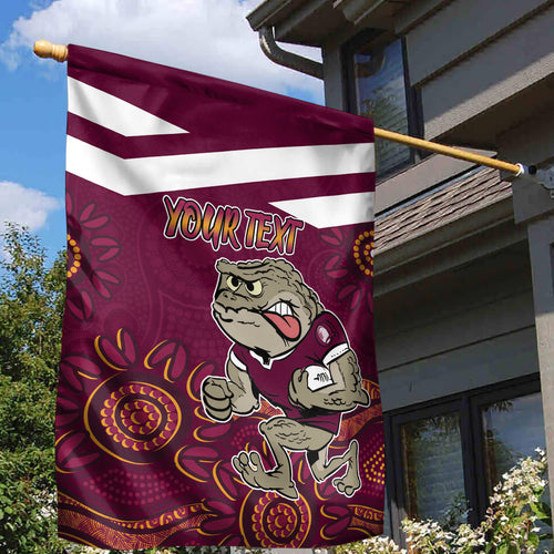 Custom QLD Maroons Cane Toad Blooded Aboriginal Inspired Garden Flag