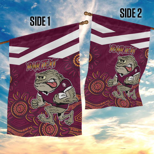Custom QLD Maroons Cane Toad Blooded Aboriginal Inspired Garden Flag