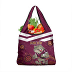 Custom QLD Maroons Cane Toad Blooded Aboriginal Inspired Grocery Bag