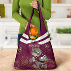 Custom QLD Maroons Cane Toad Blooded Aboriginal Inspired Grocery Bag