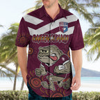 Custom QLD Maroons Cane Toad Blooded Aboriginal Inspired Hawaiian Shirt