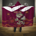 Custom QLD Maroons Cane Toad Blooded Aboriginal Inspired Hooded Blanket