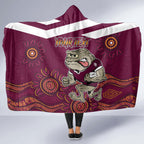 Custom QLD Maroons Cane Toad Blooded Aboriginal Inspired Hooded Blanket