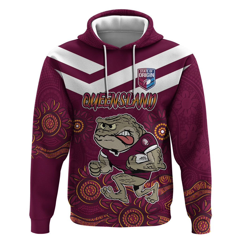 Custom QLD Maroons Cane Toad Blooded Aboriginal Inspired Hoodie