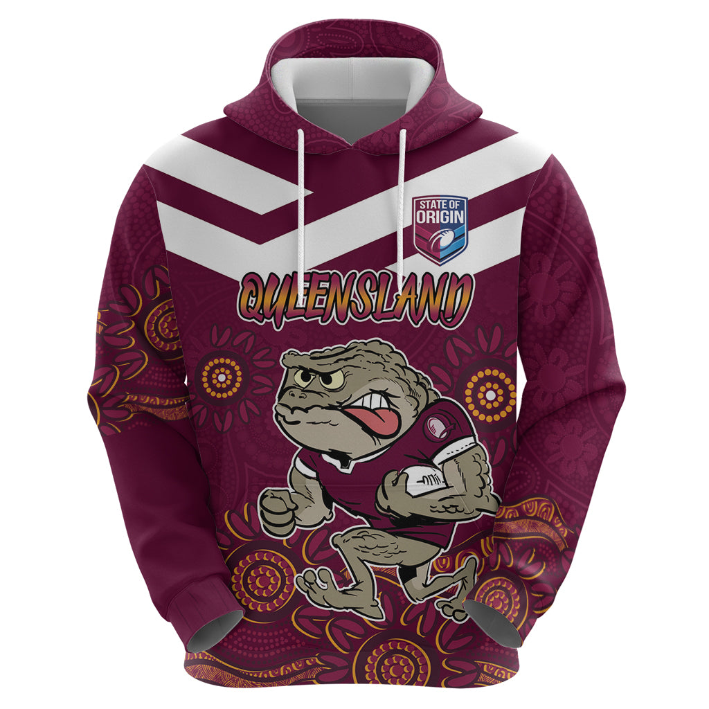 Custom QLD Maroons Cane Toad Blooded Aboriginal Inspired Hoodie