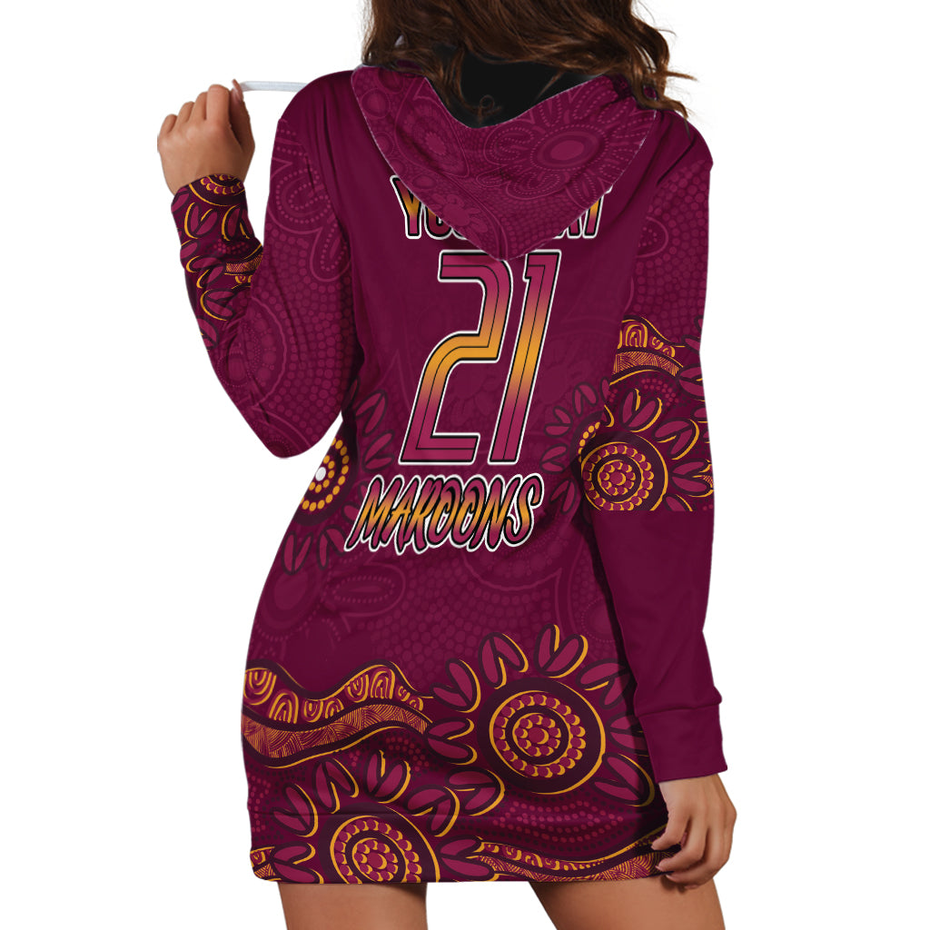 Custom QLD Maroons Cane Toad Blooded Aboriginal Inspired Hoodie Dress