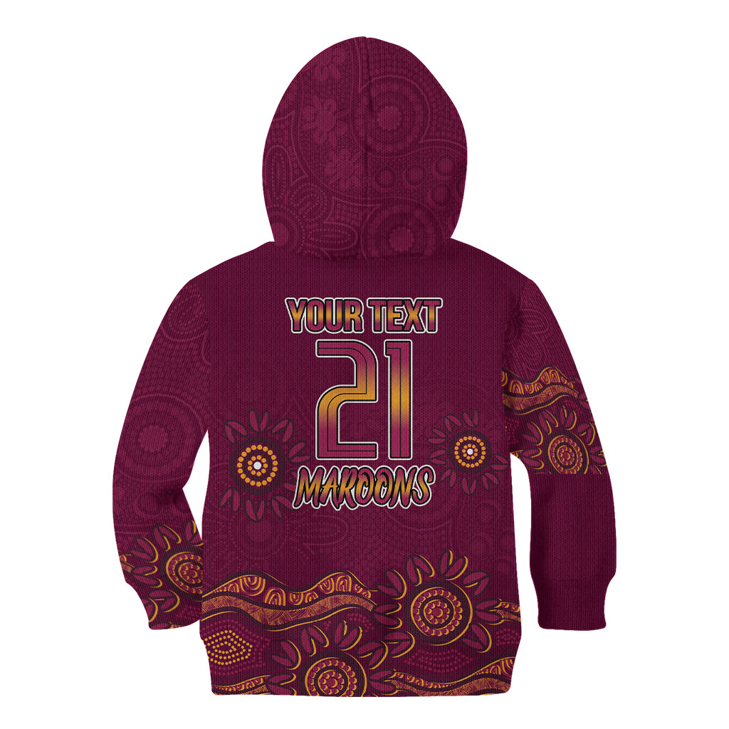Custom QLD Maroons Cane Toad Blooded Aboriginal Inspired Kid Hoodie