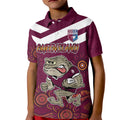 Custom QLD Maroons Cane Toad Blooded Aboriginal Inspired Kid Polo Shirt