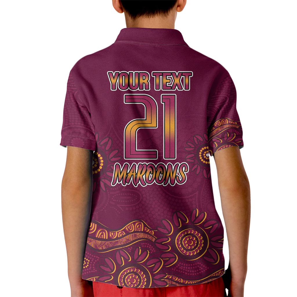 Custom QLD Maroons Cane Toad Blooded Aboriginal Inspired Kid Polo Shirt