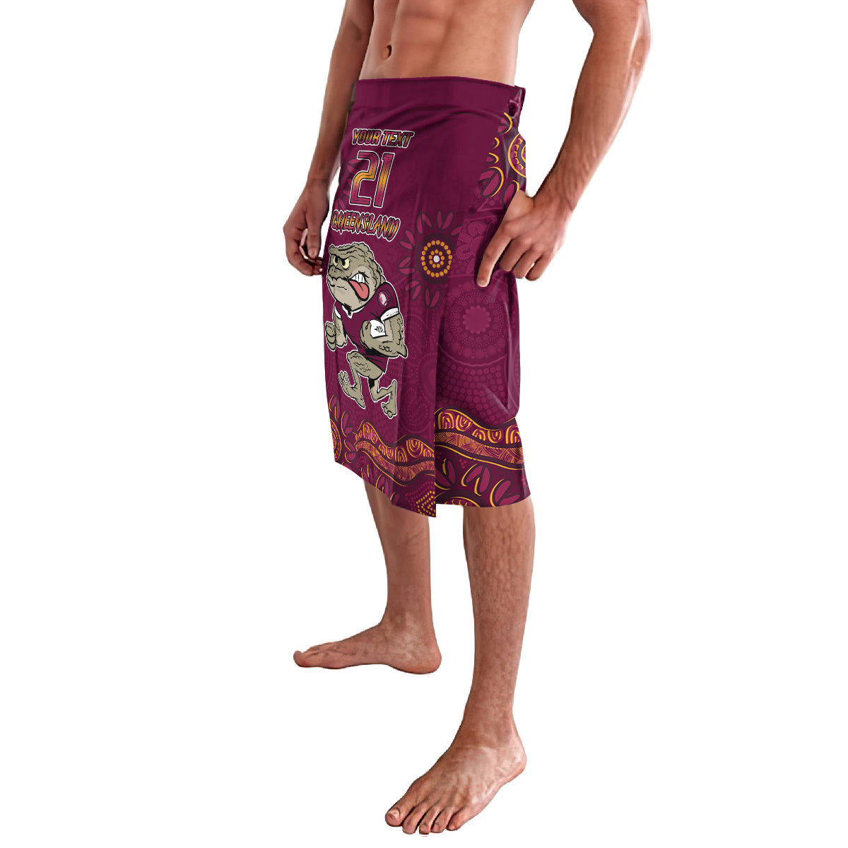 Custom QLD Maroons Cane Toad Blooded Aboriginal Inspired Lavalava