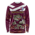 Custom QLD Maroons Cane Toad Blooded Aboriginal Inspired Long Sleeve Shirt