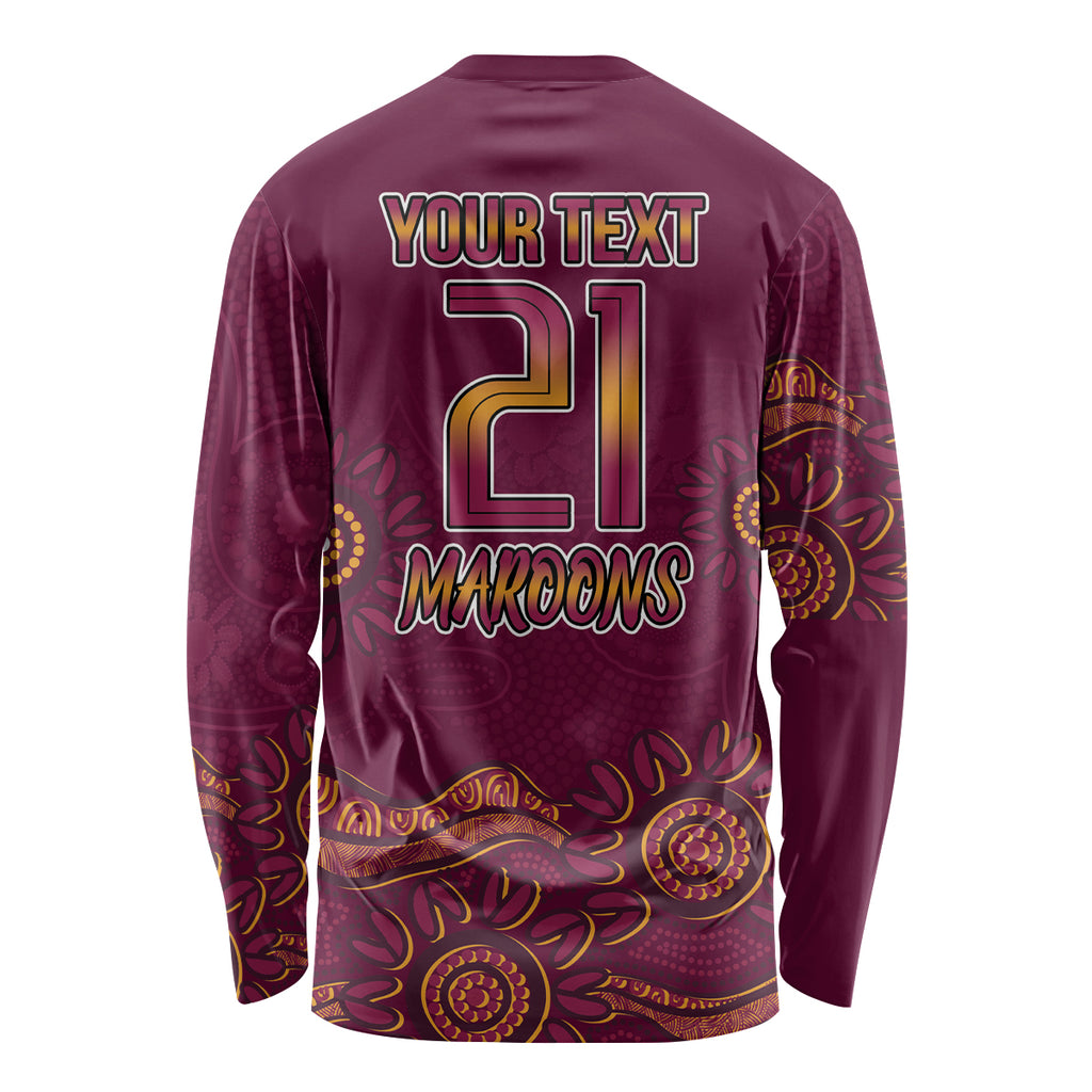 Custom QLD Maroons Cane Toad Blooded Aboriginal Inspired Long Sleeve Shirt