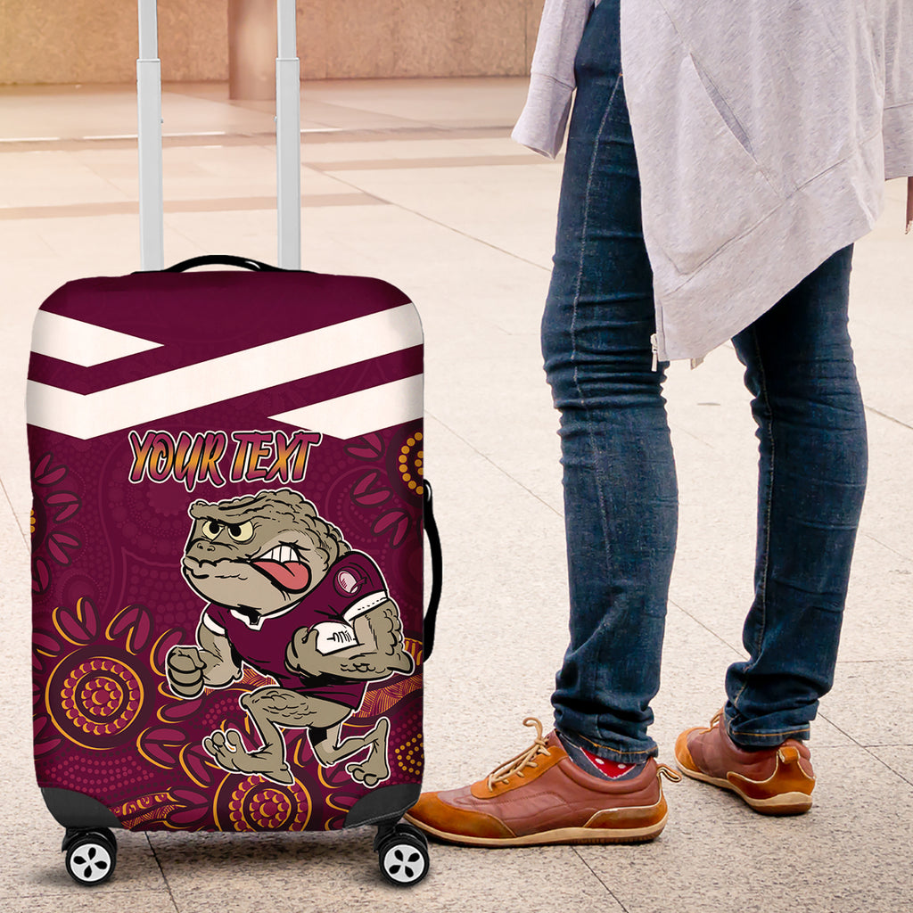 Custom QLD Maroons Cane Toad Blooded Aboriginal Inspired Luggage Cover