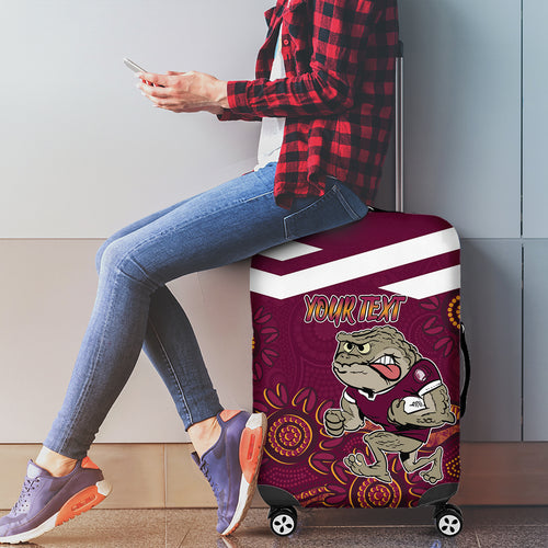 Custom QLD Maroons Cane Toad Blooded Aboriginal Inspired Luggage Cover