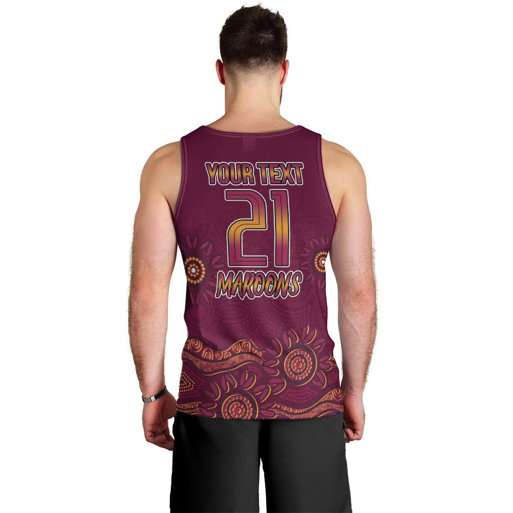 Custom QLD Maroons Cane Toad Blooded Aboriginal Inspired Men Tank Top
