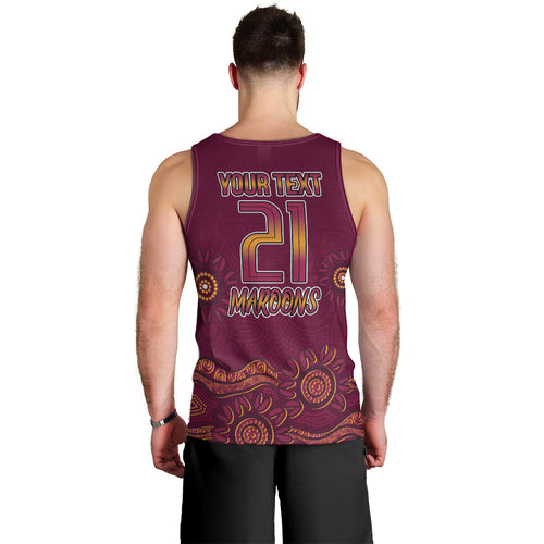 Custom QLD Maroons Cane Toad Blooded Aboriginal Inspired Men Tank Top
