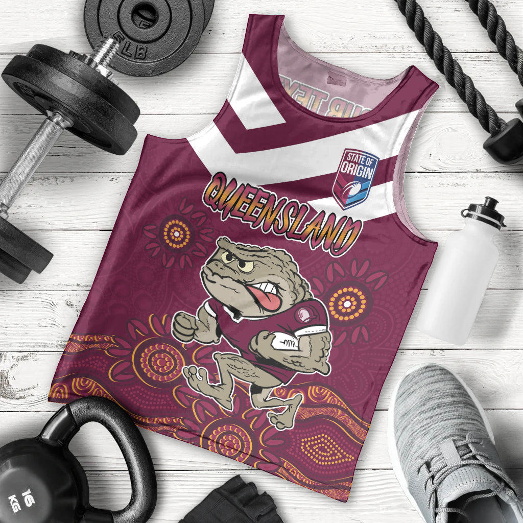 Custom QLD Maroons Cane Toad Blooded Aboriginal Inspired Men Tank Top
