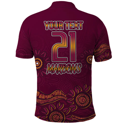 Custom QLD Maroons Cane Toad Blooded Aboriginal Inspired Polo Shirt