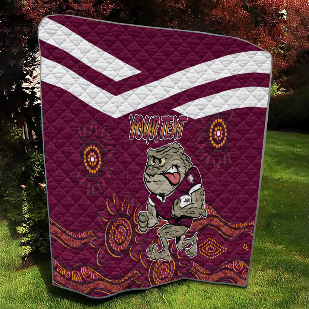 Custom QLD Maroons Cane Toad Blooded Aboriginal Inspired Quilt