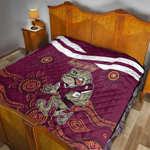 Custom QLD Maroons Cane Toad Blooded Aboriginal Inspired Quilt