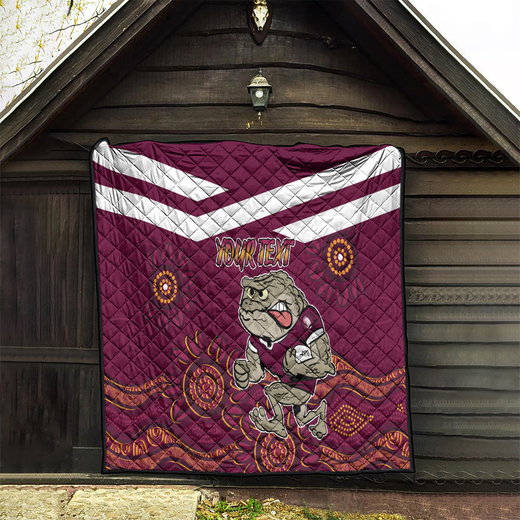 Custom QLD Maroons Cane Toad Blooded Aboriginal Inspired Quilt