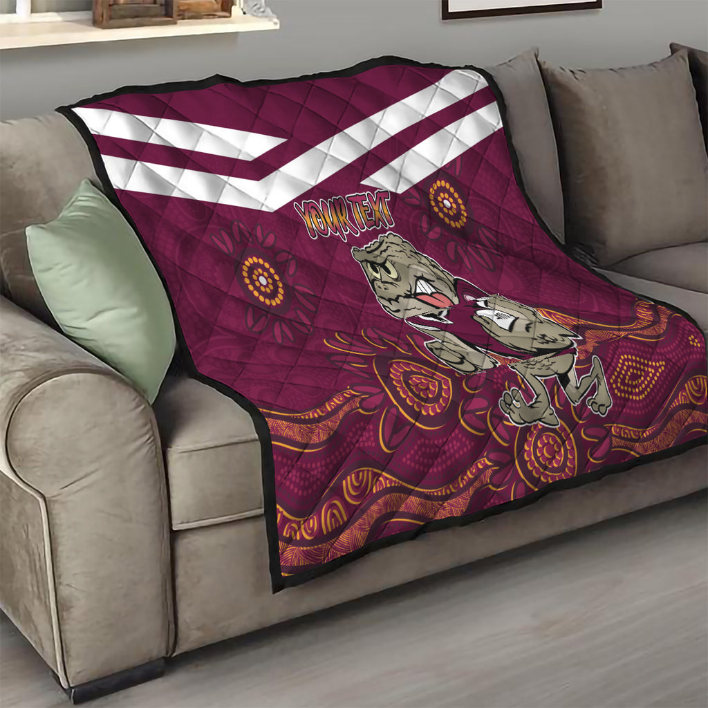 Custom QLD Maroons Cane Toad Blooded Aboriginal Inspired Quilt