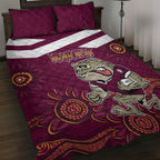 Custom QLD Maroons Cane Toad Blooded Aboriginal Inspired Quilt Bed Set