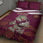 Custom QLD Maroons Cane Toad Blooded Aboriginal Inspired Quilt Bed Set