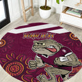 Custom QLD Maroons Cane Toad Blooded Aboriginal Inspired Round Carpet