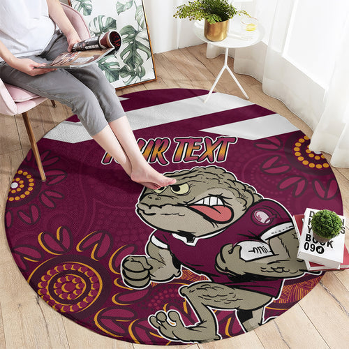 Custom QLD Maroons Cane Toad Blooded Aboriginal Inspired Round Carpet