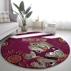 Custom QLD Maroons Cane Toad Blooded Aboriginal Inspired Round Carpet