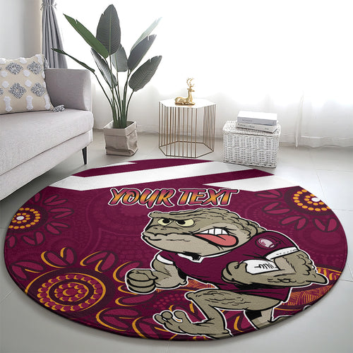 Custom QLD Maroons Cane Toad Blooded Aboriginal Inspired Round Carpet